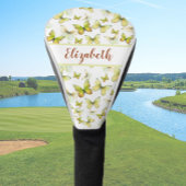 gele vlinder met aangepaste naam dames golfheadcover