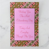 Gele vlinder met bloemen kaart (Binnen)