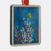 Gele vlinder metalen ornament (Rechts)