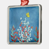 Gele vlinder metalen ornament (Links)