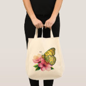 Gele vlinder op kersenbloesems tote bag (Voorkant (product))