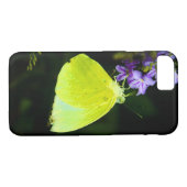Gele vlinder op Paarse ventilator Case-Mate iPhone Case (Achterkant (Horizontaal))