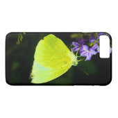 Gele vlinder op Paarse ventilator Case-Mate iPhone Case (Achterkant (Horizontaal))