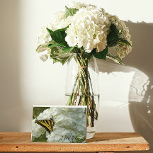 Gele vlinder op witte Phlox bloemige rouwkaart