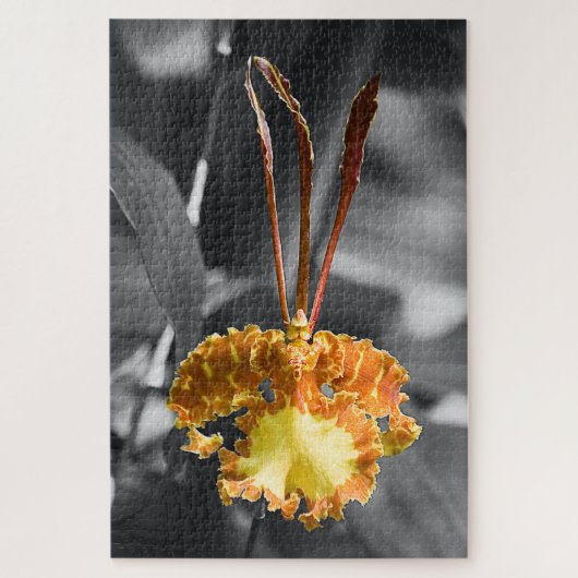 Gele vlinder orchidee bloem legpuzzel (Verticaal)