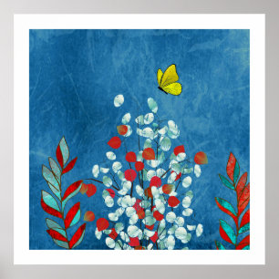 Gele Vlinder Poster