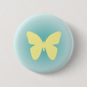 Gele vlinder ronde button 5,7 cm (Voorkant)
