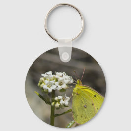 Gele vlinder sleutelhanger
