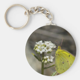 Gele vlinder sleutelhanger