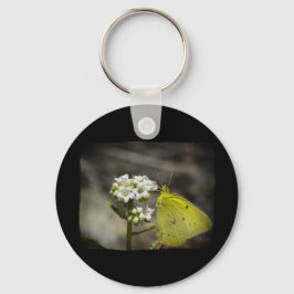Gele vlinder sleutelhanger