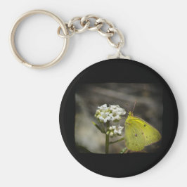 Gele vlinder sleutelhanger