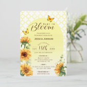 Gele Vlinder Tuin Baby Shower Kaart (Staand voorkant)