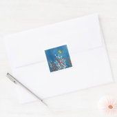 Gele Vlinder Vierkante Sticker (Envelop)