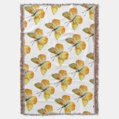 Gele Vlinder Waterverf Gooi Deken (Voorkant Verticaal)
