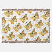 Gele Vlinder Waterverf Gooi Deken (Voorkant)