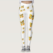 Gele Vlinder Waterverf Kunst Aangepaste Leggings (Voorkant)