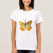 Gele vlinder Waterverf tekening T-shirt (Voorkant)