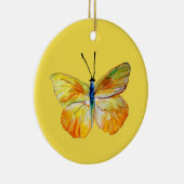 Gele Vlinder Waterverf tekeningCirkel Ornament (Rechts)