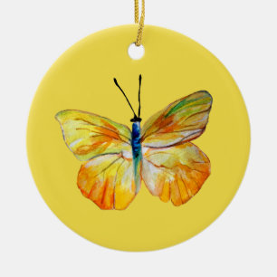 Gele Vlinder Waterverf tekeningCirkel Ornament