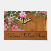 Gele vlinder welkom deurmat (Voorkant)