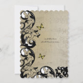 Gele Vlinder Wervelende Trouw Uitnodiging (Achterkant)