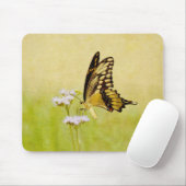 Gele vlinder Wilde bloem Kunst Muismat (Met muis)