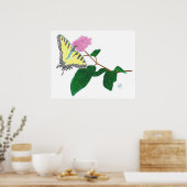 Gele Vlinderaar op Bloem Poster (Keuken)
