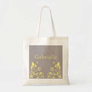 Gele vlinderbloemige Canvas tas
