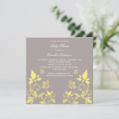 Gele vlinderbloemigen Baby shower uitnodigen Kaart (Staand voorkant)