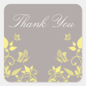 Gele vlinderbloemigen Dank u Stickers (Voorkant)