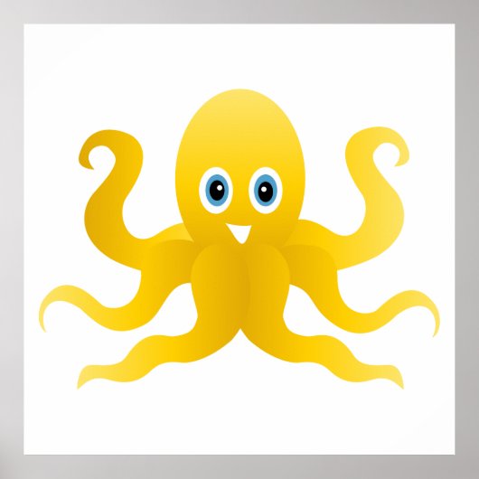 Gele vlinderoctopi poster (Voorkant)