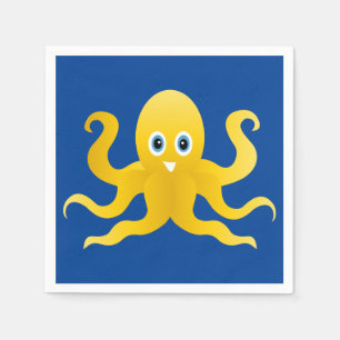 Gele vlinderoctopi servet