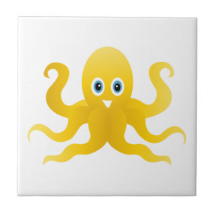 Gele vlinderoctopi tegeltje
