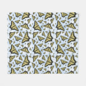 Gele Vlinders Blauwe Lucht Gemiddeld Fleece Deken (Voorkant (Horizontaal))