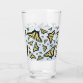 Gele Vlinders Blauwe Lucht Glas (Achterkant)