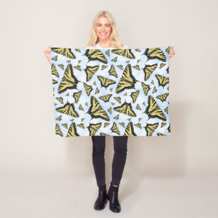 Gele Vlinders Blauwe Lucht Klein Fleece Deken
