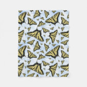 Gele Vlinders Blauwe Lucht Klein Fleece Deken (Voorkant)