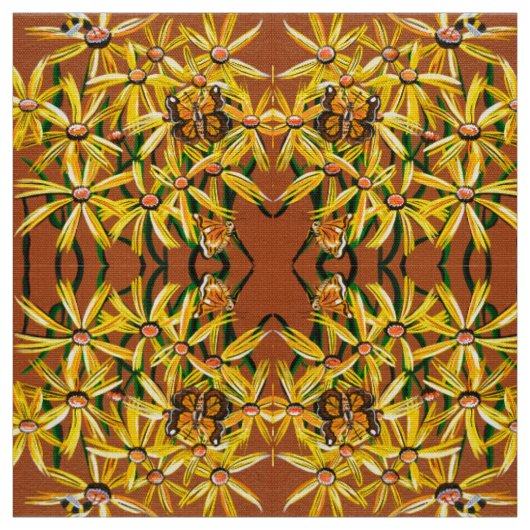 Gele vlinders en bijen stof (Swatch)