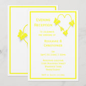 Gele Vlinders Hart bruiloft receptie Kaart (Voorkant / Achterkant)