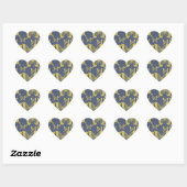 gele vlinders in geel hart sticker (Vel)