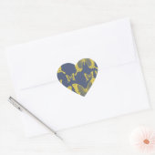 gele vlinders in geel hart sticker (Envelop)