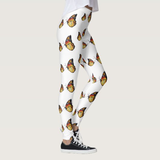 Gele Vlinders Kunst Aangepaste Leggings (Rechts)