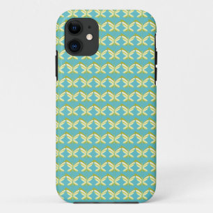 Gele Vlinders op Blauw Case-Mate iPhone Case