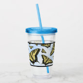 Gele Vlinders op Blauwe Lucht Acryl Drinkbeker (Links)
