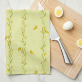 Gele vlinders op wijnstokken Keuken Handdoek (Quarter Fold)