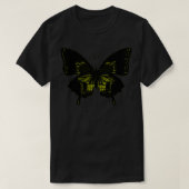 Gele vlinderschedel t-shirt (Design voorkant)