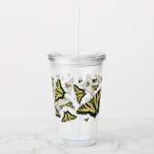Gele Vlinderstaartvlinders Acryl Drinkbeker (Voorkant)