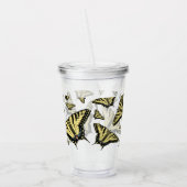 Gele Vlinderstaartvlinders Acryl Drinkbeker (Links)