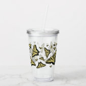 Gele Vlinderstaartvlinders Acryl Drinkbeker (Achterkant)