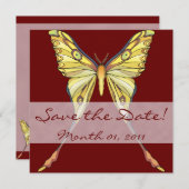  gele vlinderuitvindingen kaart (Voorkant / Achterkant)